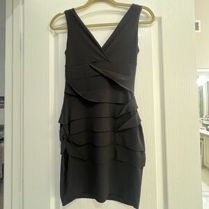 Sweet Storm Black Tiered Sheath Mini Dress